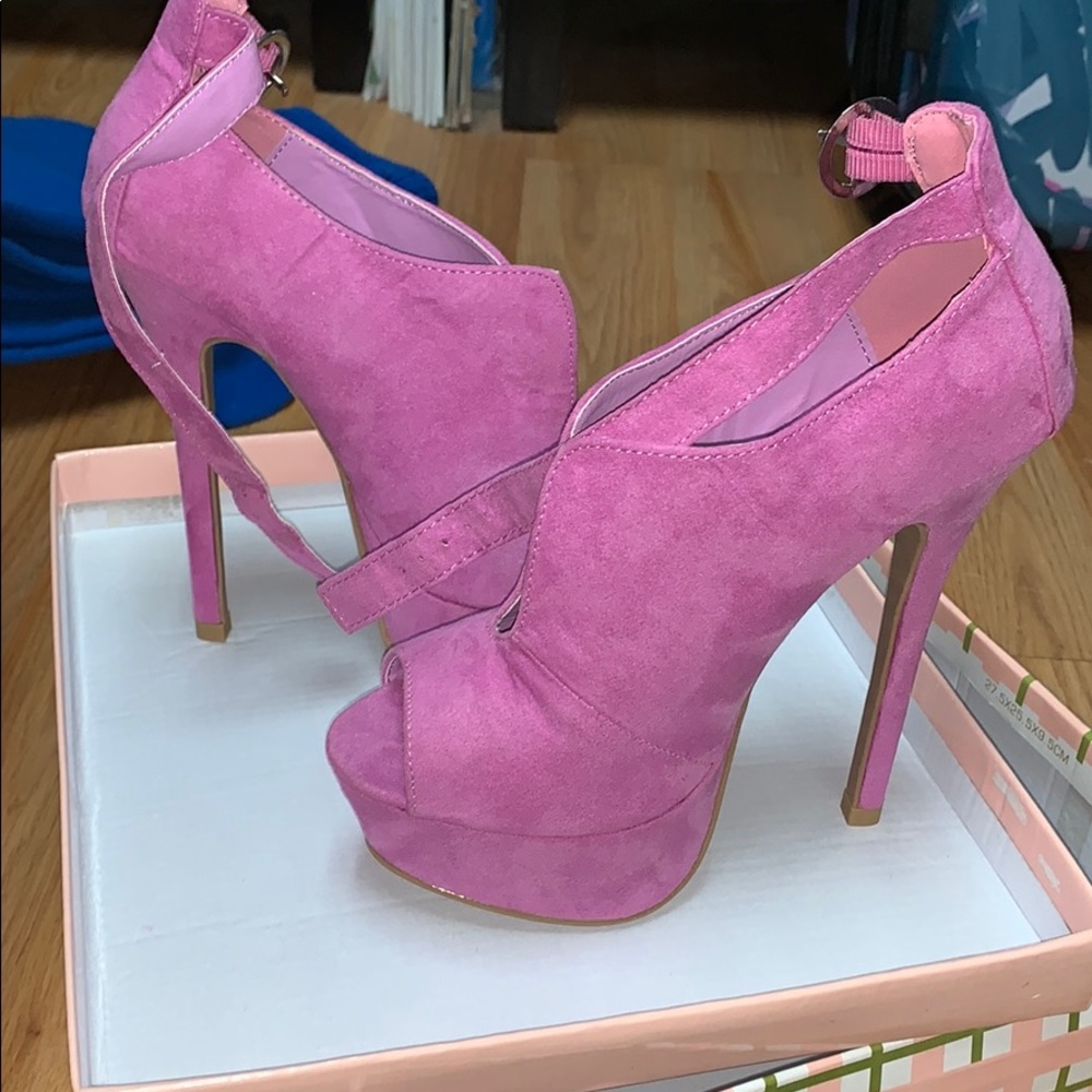 Purple platform heels